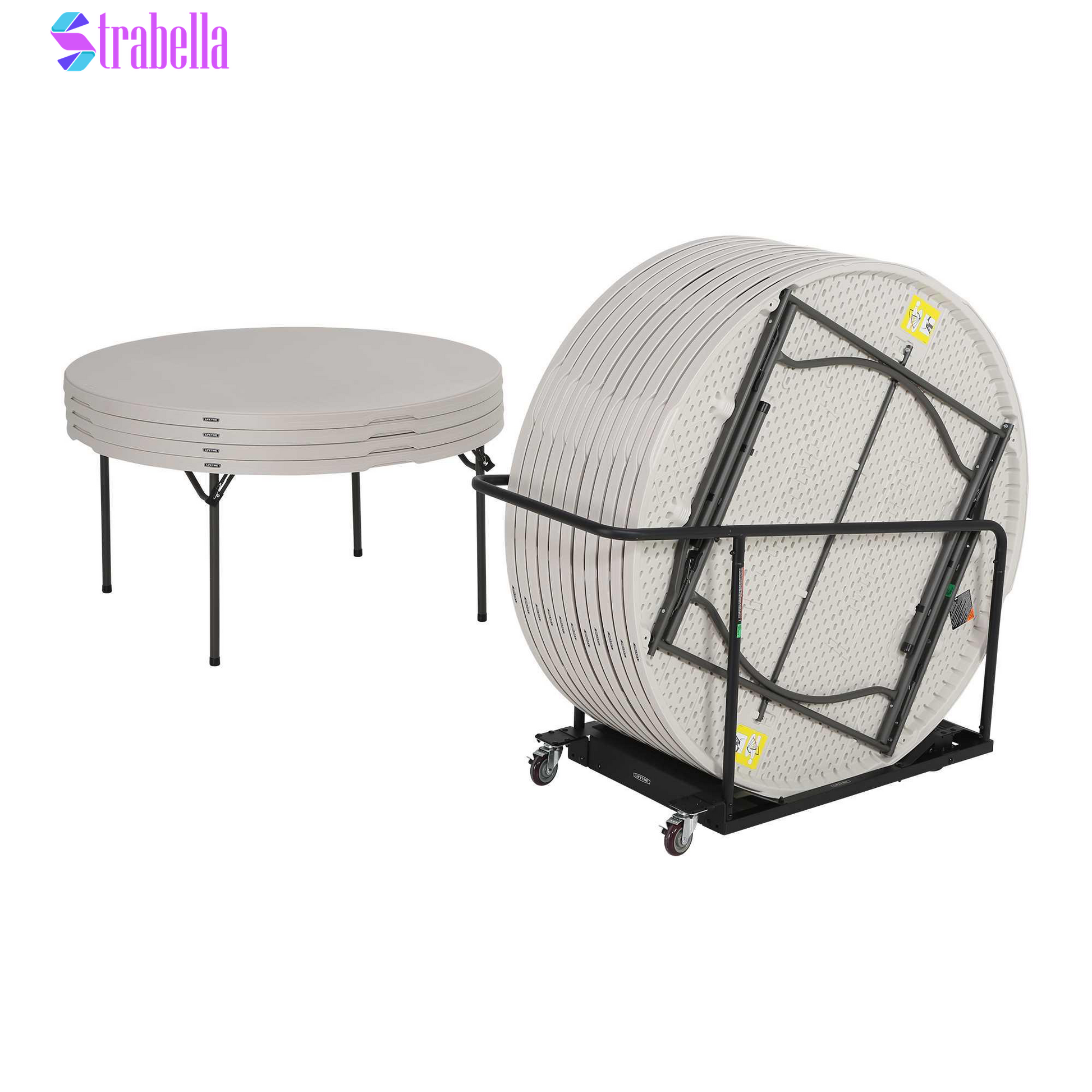 60" round Table, 15-Pack with Cart