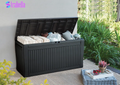 Comfy 71 Gallon Durable Resin Outdoor Storage and Organization Deck Box Ideal for Garden Patio Furniture and Supplies