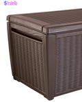 Sumatra 135 Gallon Large Durable Resin Outdoor Storage and Organization Deck Box Ideal for Garden Patio Furniture and Supplies