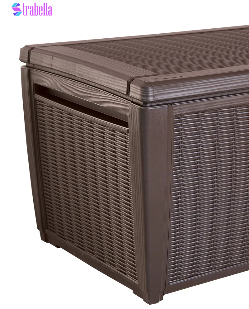 Sumatra 135 Gallon Large Durable Resin Outdoor Storage and Organization Deck Box Ideal for Garden Patio Furniture and Supplies