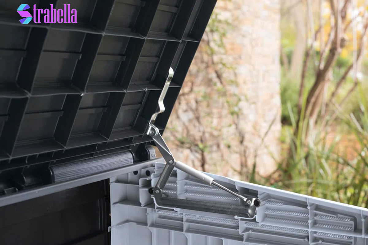 Store It Out Prime Durable Resin Outdoor Storage Shed with Floor and Double Doors for Garden Patio Furniture and Tools